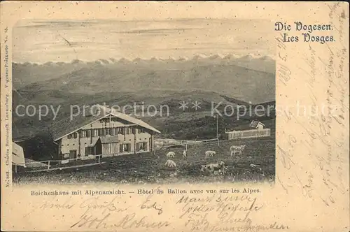 Belchen Elsass Belchenhaus mit Alpenansicht Hotel du Ballon et les Alpes Kat. Guebwiller