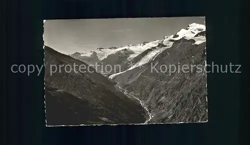 Saastal Gebirgspanorama Walliser Alpen Gletscher / Saas Fee /Bz. Visp