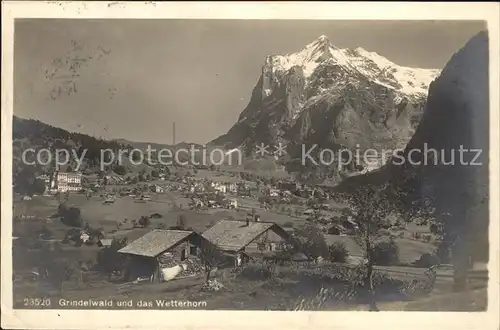 Grindelwald Panorama mit Wetterhorn Berner Alpen Kat. Grindelwald