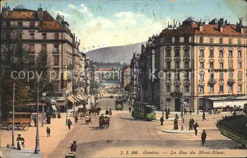 Geneve GE Rue du Mont Blanc Tram Kat. Geneve