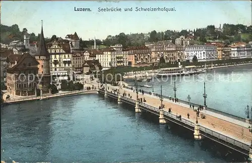 Luzern LU Seebruecke und Schweizerhofquai Kat. Luzern