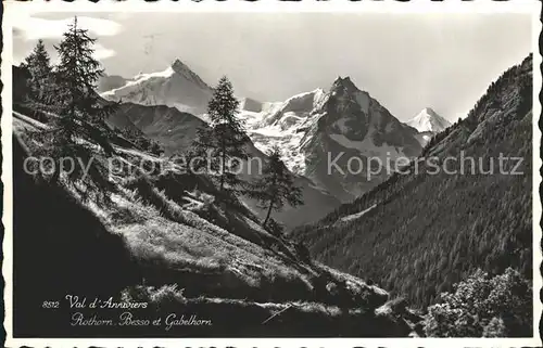 Val d Anniviers Rothorn Besso Gabelhorn Gebirgspanorama Kat. Sierre