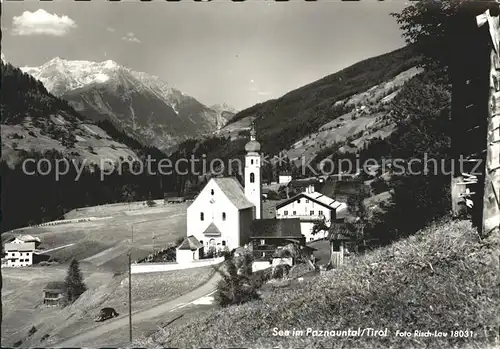 See Tirol Ortsansicht mit Kirche Alpenpanorama / See Patznauntal /Tiroler Oberland