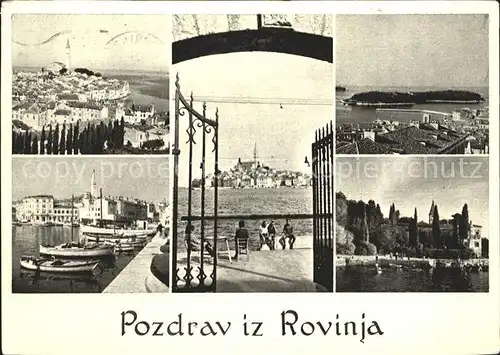 Rovinj Istrien Teilansichten Gittertor Hafen Panorama Kat. Hrvatska