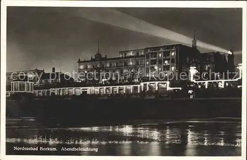 Borkum Nordseebad Abendbeleuchtung Nordseebad / Borkum /Leer LKR