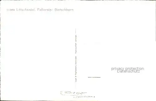 Loetschental Fafleralp Bietschhorn Gebirgspanorama Kat. Kippel