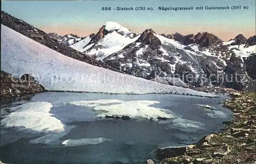 Gletsch Naegelisgratseeli und Galenstock Bergsee Kat. Rhone