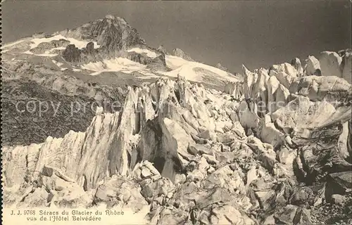 Glacier du Rhone Rhonegletscher Seracs du Glacier vus de l Hotel Belvedere Kat. Rhone