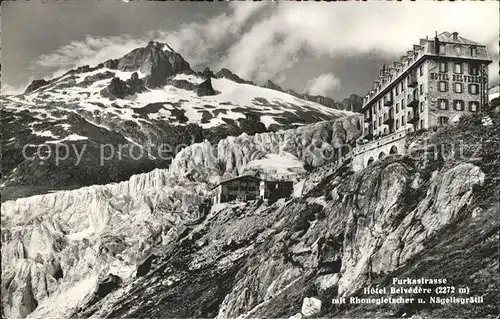 Furkapass Furkastrasse Hotel Belvedere Rhonegletscher Naegelisgraetli / Furka /Rg. Gletsch