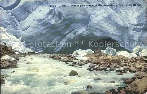 Gletsch Rhonegletscher Rhonequelle Source du Rhone Kat. Rhone