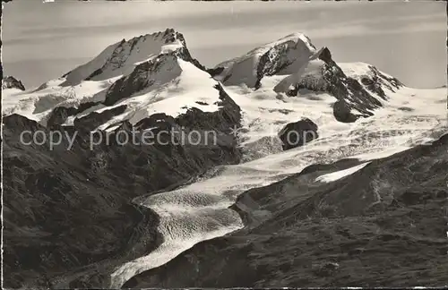 Zermatt VS Rimpfischhorn Strahlhorn Fiedelengletscher Walliser Alpen Kat. Zermatt