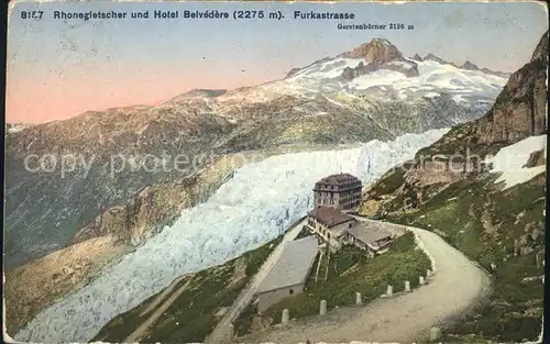 Furkastrasse Rhonegletscher Berghotel Belvedere / Furka /Rg. Gletsch