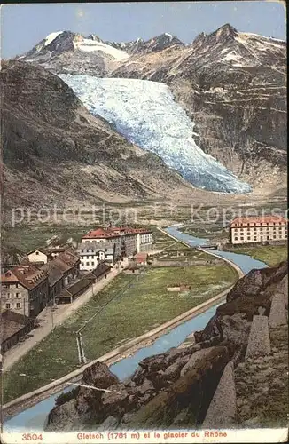 Gletsch Glacier du Rhone Rhonegletscher Kat. Rhone