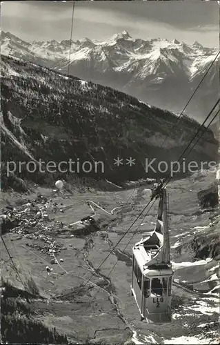 Leukerbad Gemmipass Luftseilbahn Weisshorn Matterhorn Alpenpanorama Kat. Loeche les Bains