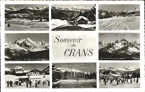 Crans sur Sierre Alpenpanorama Wintersportplatz Berghuette Berghotel Kat. Crans Montana