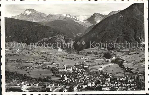 Brigue Panorama vue sur le Simplon Walliser Alpen / Brig /Bz. Brig