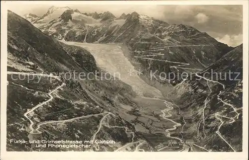 Gletsch Furkastrasse Grimselstrasse Rhonegletscher Alpenpass Kat. Rhone