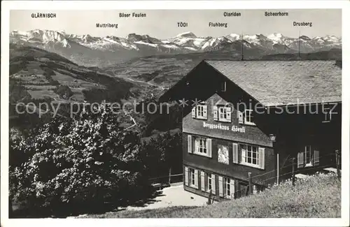 Hoernli Kulm Berggasthaus Wahrzeichen des Toesstals Alpenpanorama Kat. Hoernli