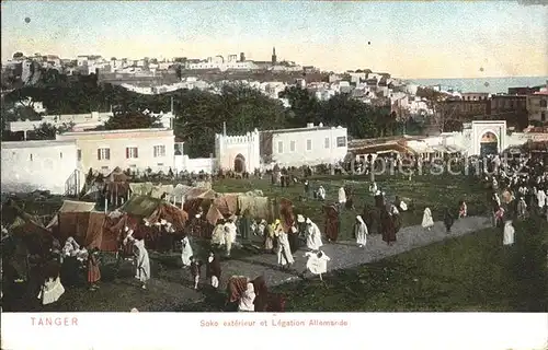 Tanger Tangier Tangiers Soko exterieur et Legation Allemande Kat. Marokko