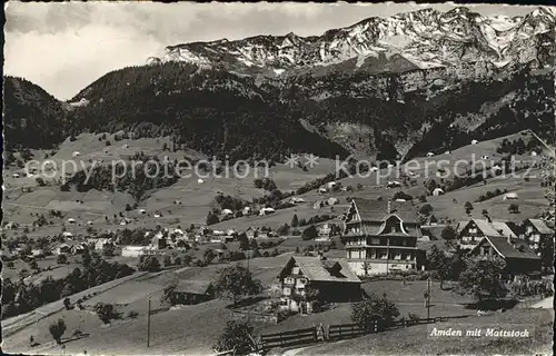 Amden SG Ansicht mit Mattstock Alpstein Kat. Amden