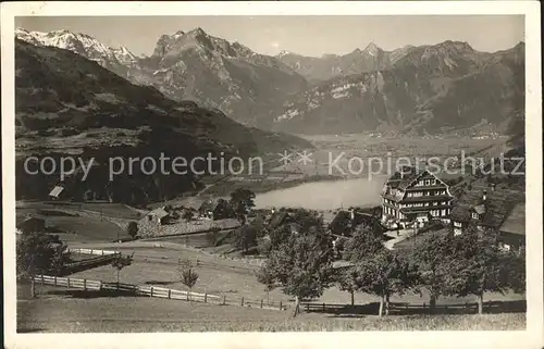 Amden SG Ausblick von der Bergruh Walensee Glarner Alpen Kat. Amden