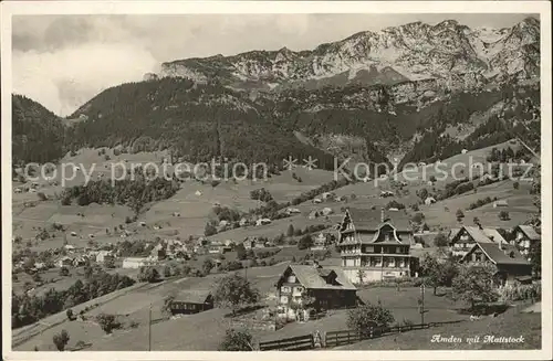 Amden SG Ansicht mit Mattstock Alpstein Kat. Amden