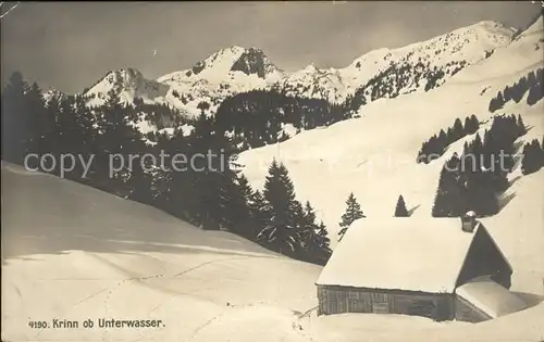 Krinn Berghuette Winterpanorama Kat. Unterwasser Toggenburg