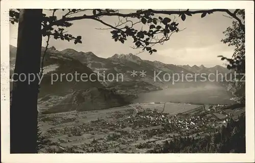 Wallenstadt Talblick Walensee Alpenpanorama / Walenstadt /Bz. Sarganserland