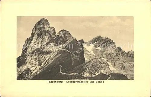 Toggenburg Lysengratabstieg und Saentis Appenzeller Alpen Gebirgspanorama Kat. Wildhaus