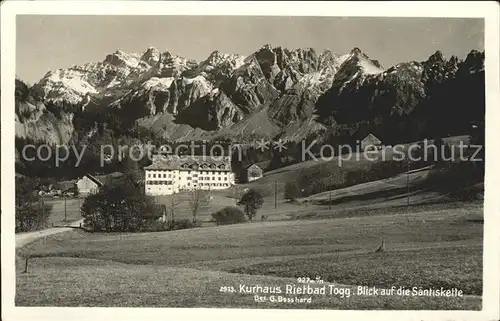 Rietbad Kurhaus Blick auf Saentiskette Appenzeller Alpen Kat. Nesslau