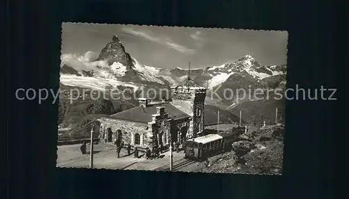 Zermatt VS Station Gornergrat Matterhorn Dent Blanche Walliser Alpen Kat. Zermatt