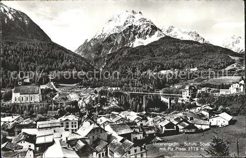 Schuls GR Teilansicht Bruecke Alpen Kat. Scuol