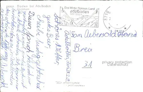 Boden Adelboden Winterpanorama mit Albristhorn Berner Alpen / Adelboden /Bz. Frutigen