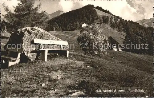 Allmend Aeschi Rundblick Ruhebank Kat. Aeschi Spiez