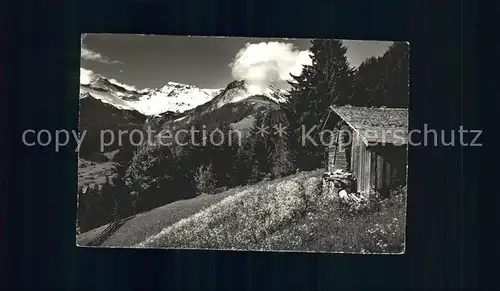 Adelboden Am Hoernliweg Wanderweg Berghuette Bergwiese Berner Alpen Kat. Adelboden