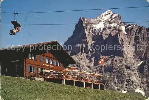 Grindelwald Bergrestaurant Bort Firstbahn Bergbahn Wetterhorn Berner Alpen Kat. Grindelwald