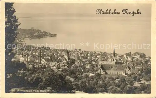 Rorschach Bodensee Panorama Blick vom Rorschacherberg Neujahrskarte Kat. Rorschach