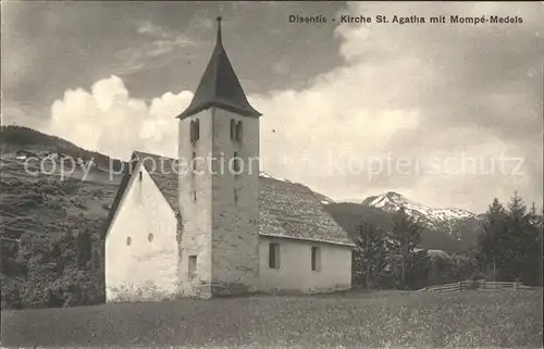 Disentis GR Kirche St. Agatha mit Mompe Medels Kat. Disentis