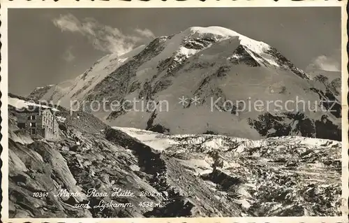 Monte Rosa Huette mit Lyskamm Kat. Zermatt