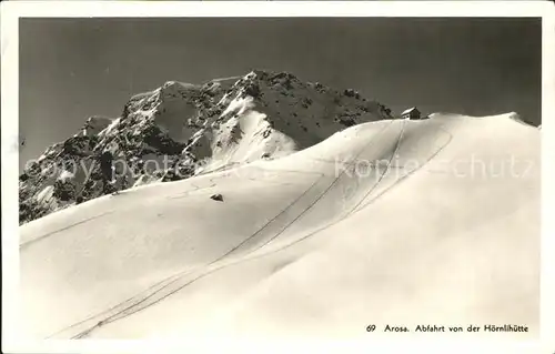 Arosa GR Abfahrt von Hoernlihuette Kat. Arosa