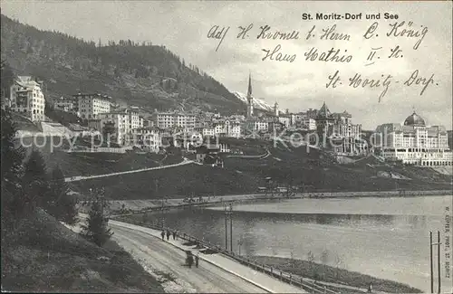 St Moritz Dorf GR mit See Kat. St Moritz