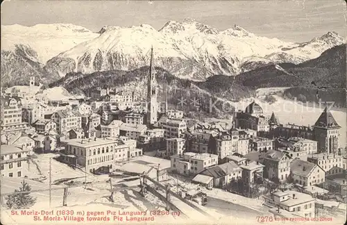 St Moritz Dorf GR mit Piz Languard  Kat. St Moritz