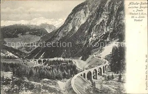 Albulabahn Viadukt Lena zwischen Berguen und Preda Kat. Albula