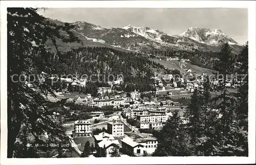 St Moritz Bad GR und Dorf Kat. St Moritz