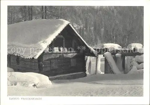 Frauenkirch GR Berghaus tief verschneit Kat. Davos