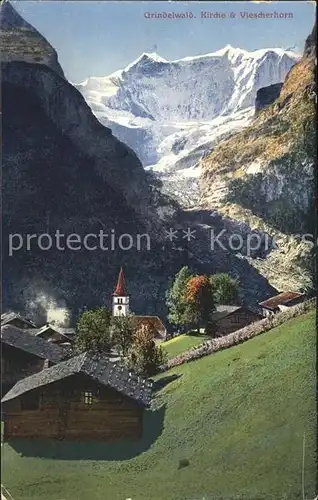 Grindelwald Kirchenpartie mit Viescherhorn Kat. Grindelwald