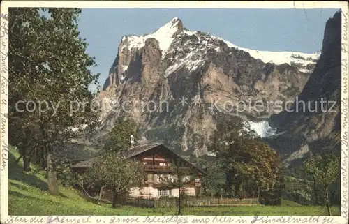 Grindelwald Haus mit Wetterhorn Kat. Grindelwald