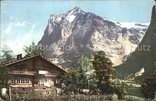 Grindelwald Haus mit Wetterhorn Kat. Grindelwald