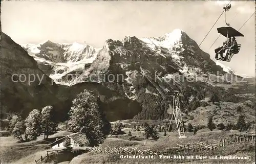 Grindelwald First Bahn mit Eiger und Fiescherwand Kat. Grindelwald