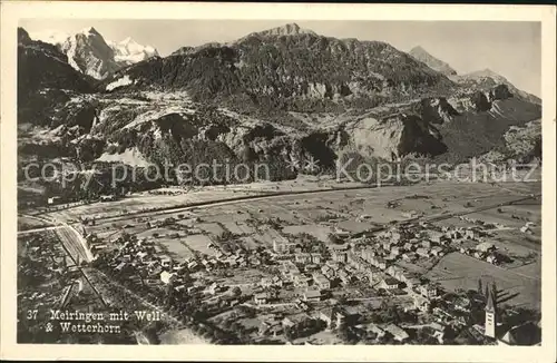 Meiringen BE mit Well und Wetterhorn Kat. Meiringen